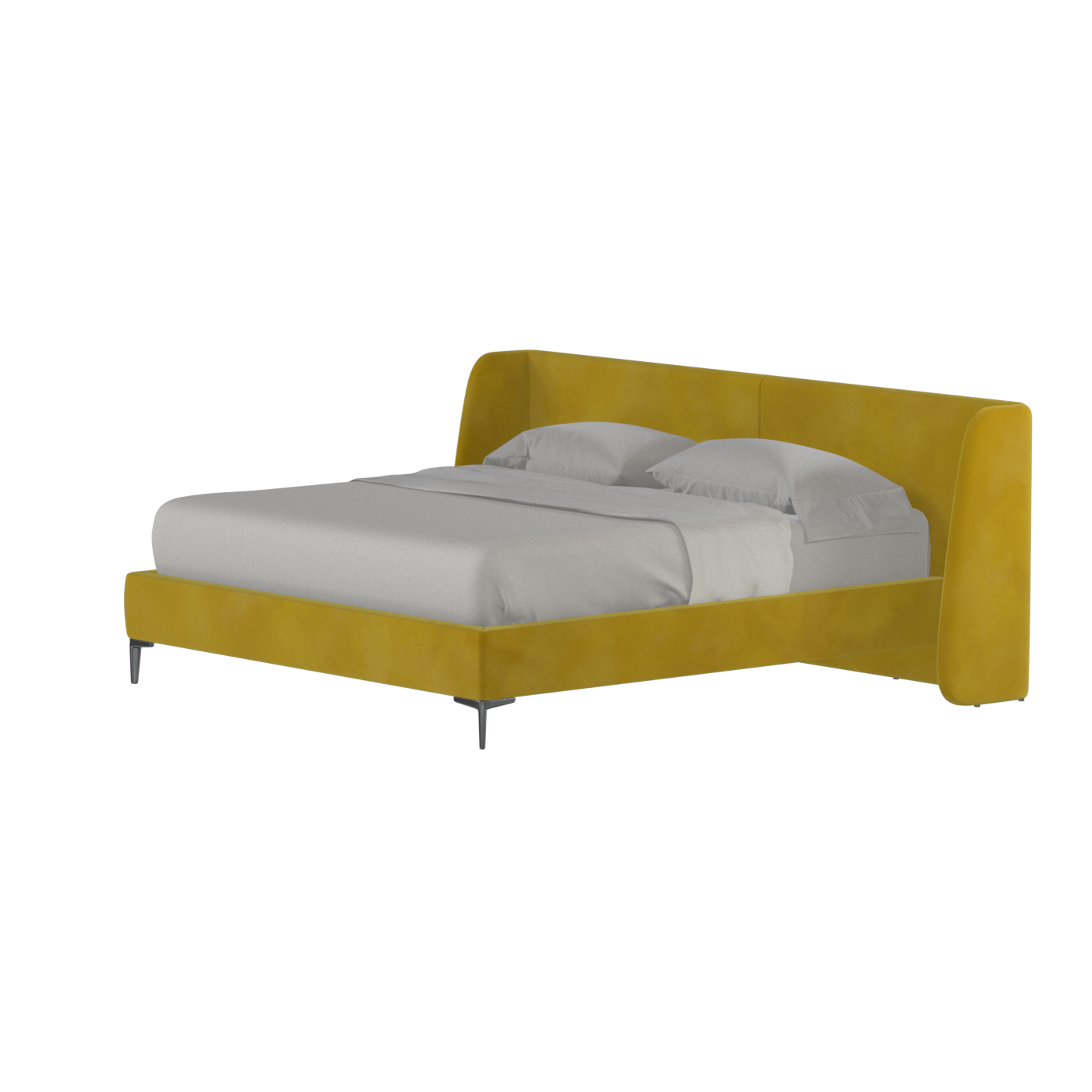 Abbey Upholstered Bed with Structured Headboard and Refined Lines