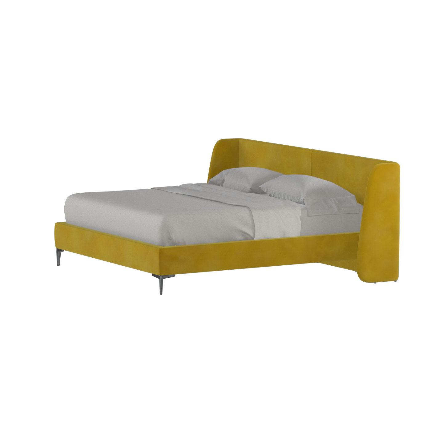 Abbey Upholstered Bed with Structured Headboard and Refined Lines