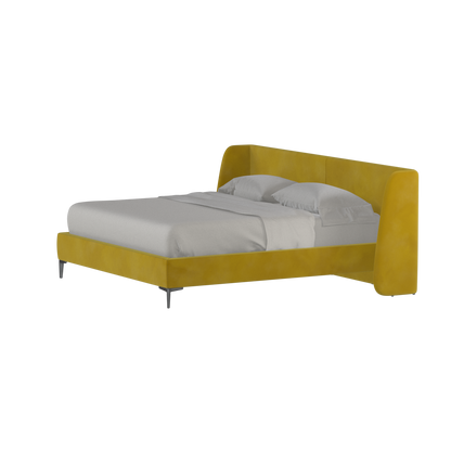 Abbey Upholstered Bed with Structured Headboard and Refined Lines