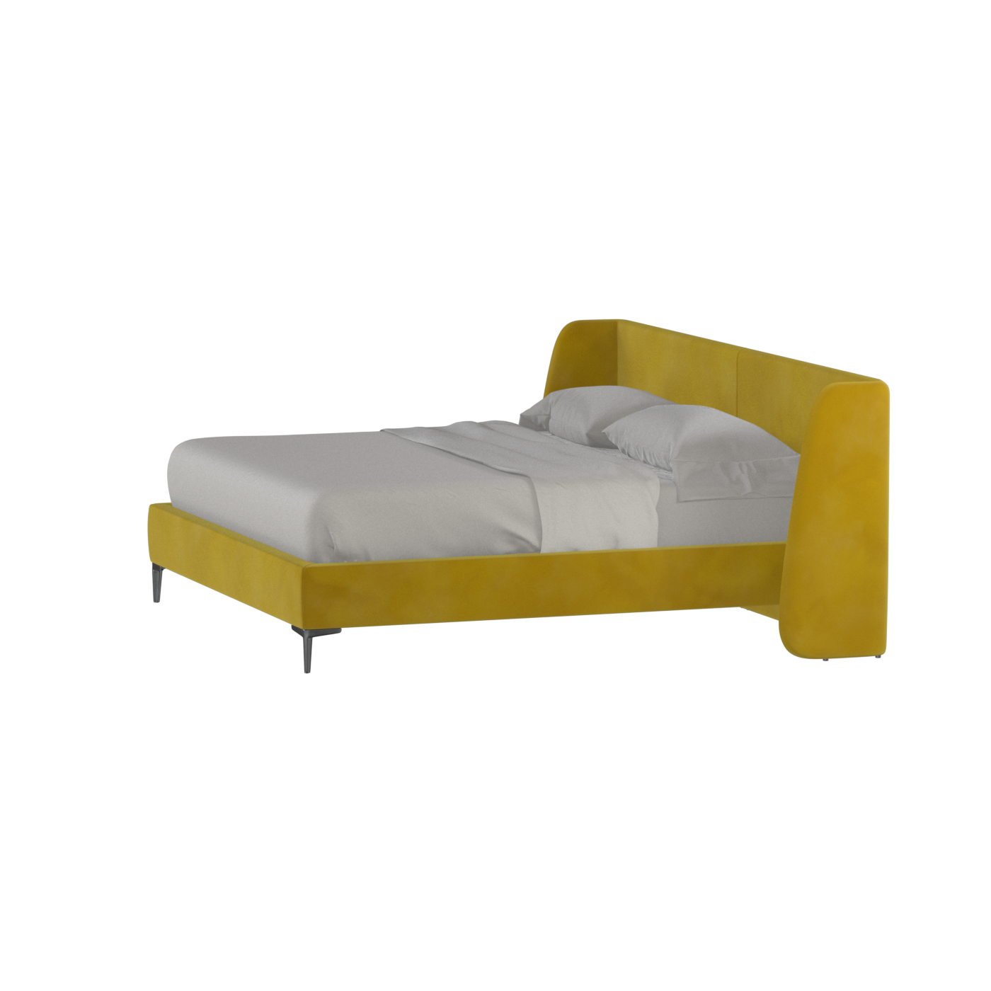 Abbey Upholstered Bed with Structured Headboard and Refined Lines