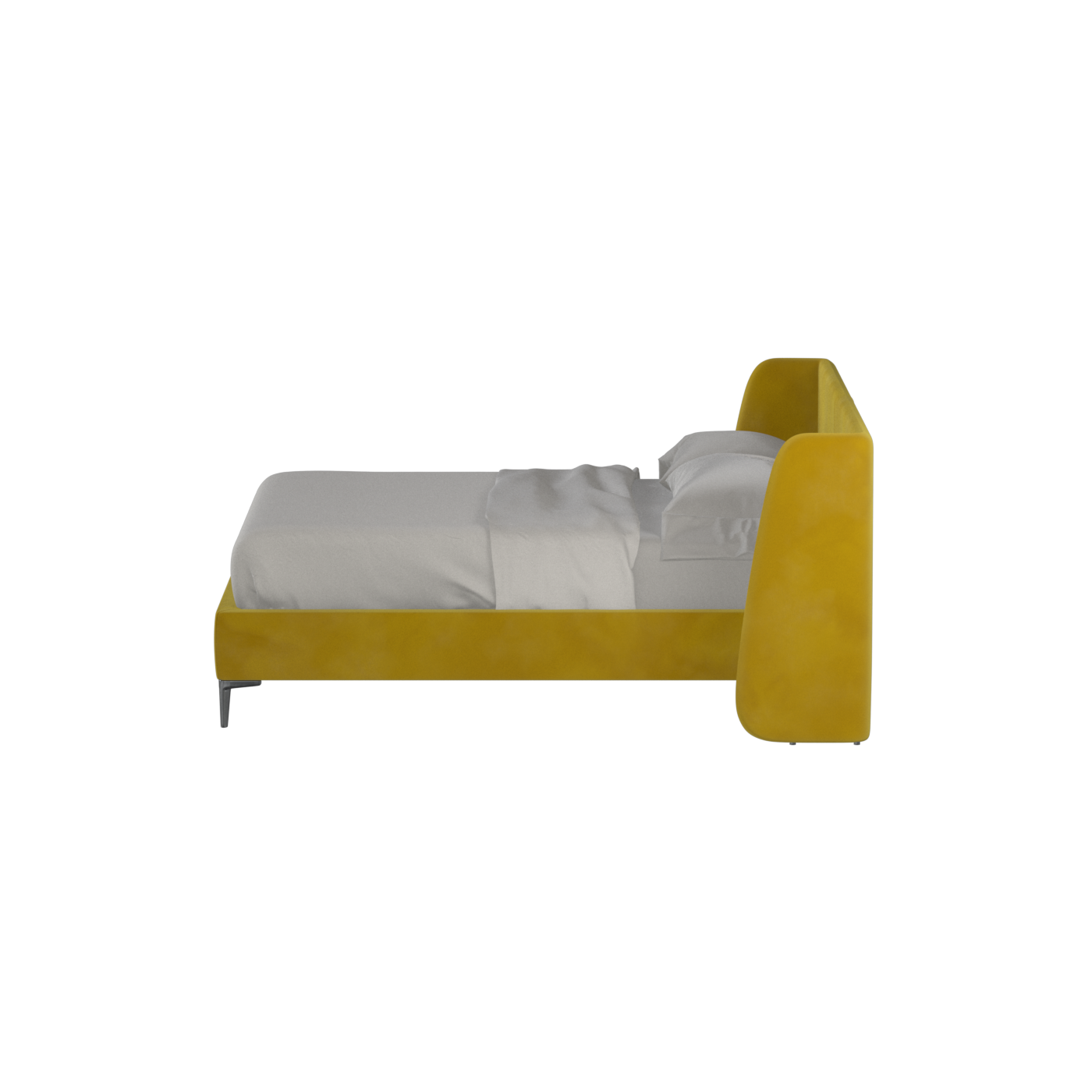Abbey Upholstered Bed with Structured Headboard and Refined Lines