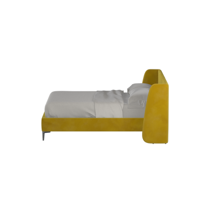 Abbey Upholstered Bed with Structured Headboard and Refined Lines