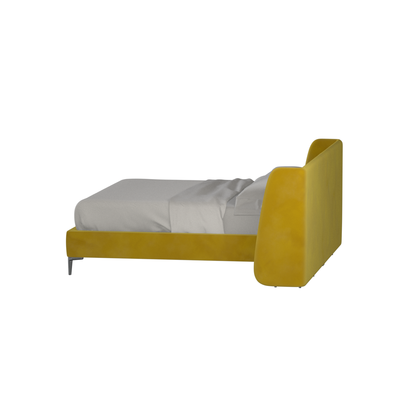 Abbey Upholstered Bed with Structured Headboard and Refined Lines