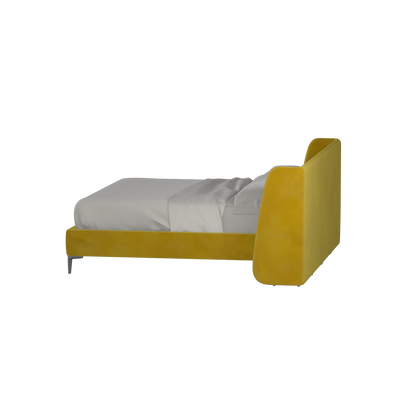 Abbey Upholstered Bed with Structured Headboard and Refined Lines