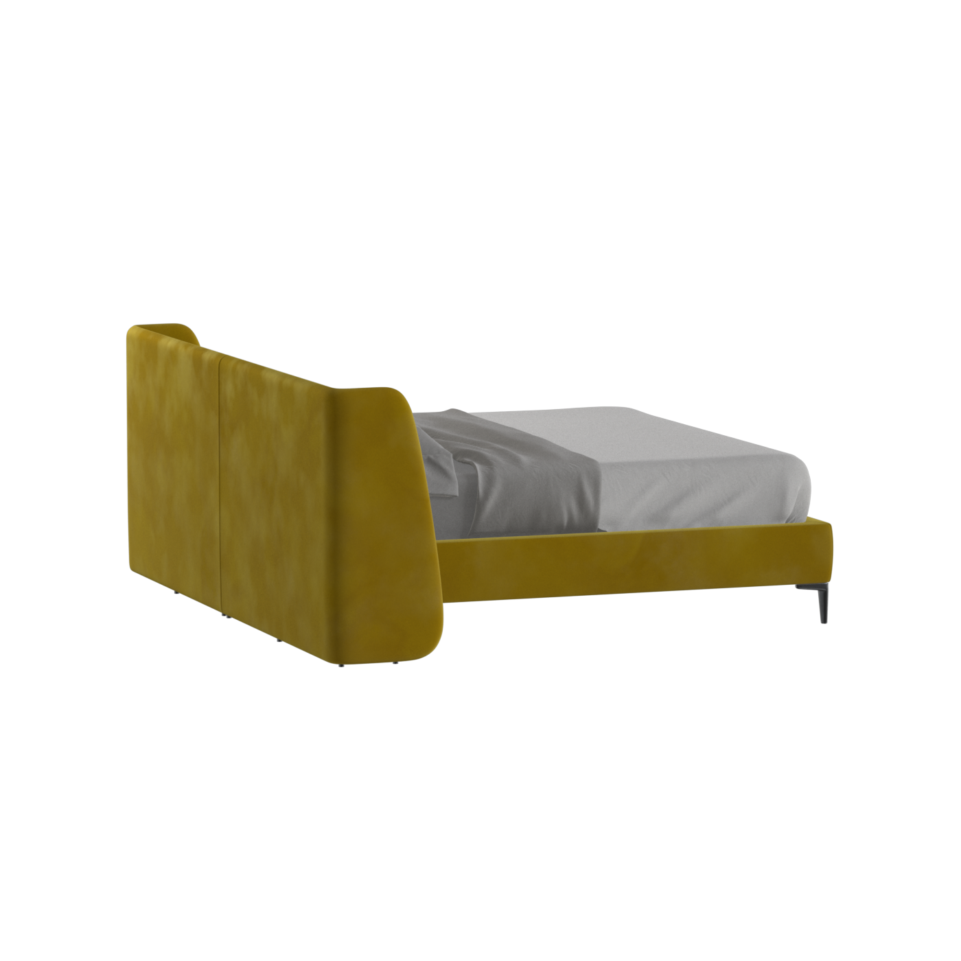 Abbey Upholstered Bed with Structured Headboard and Refined Lines