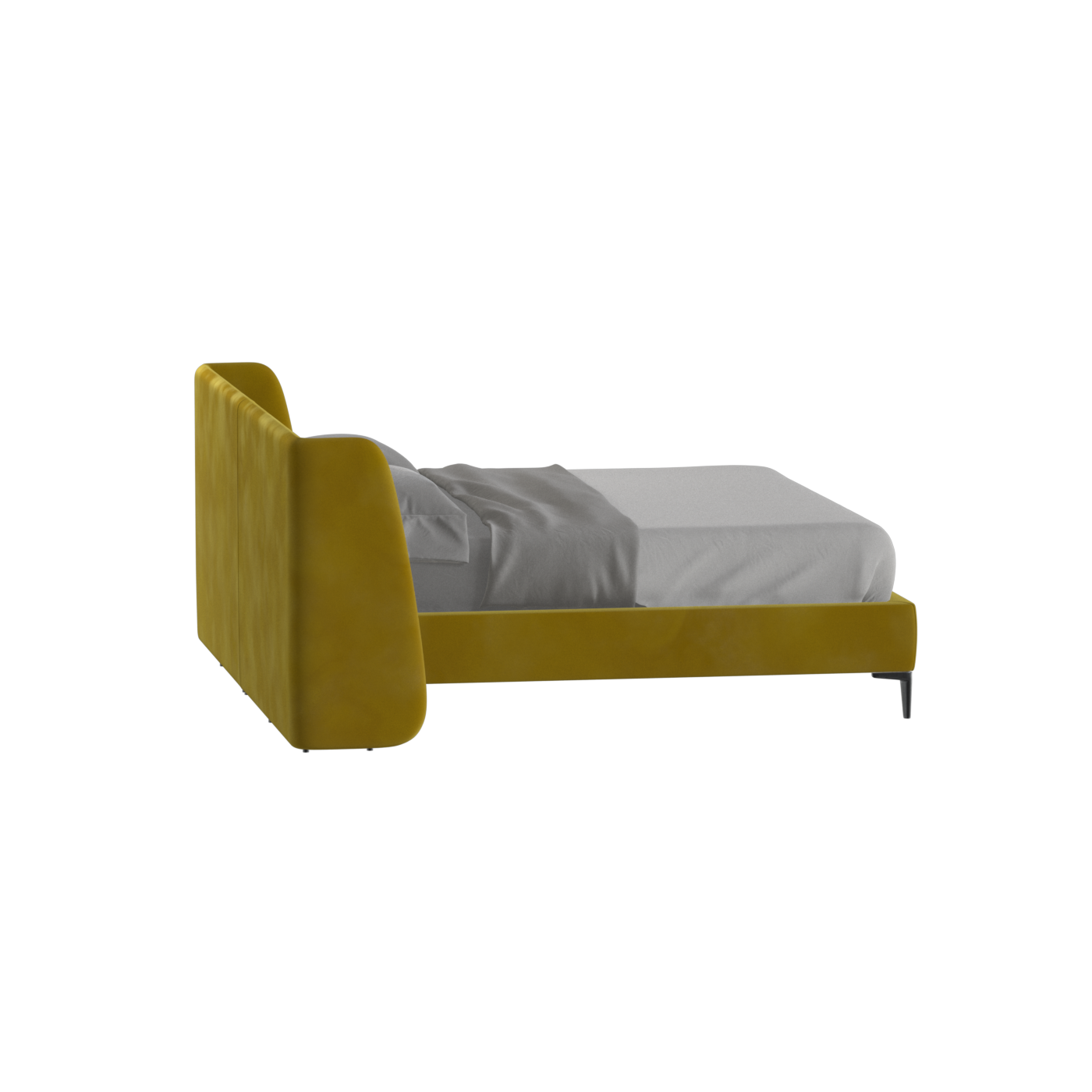 Abbey Upholstered Bed with Structured Headboard and Refined Lines