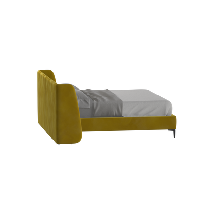 Abbey Upholstered Bed with Structured Headboard and Refined Lines