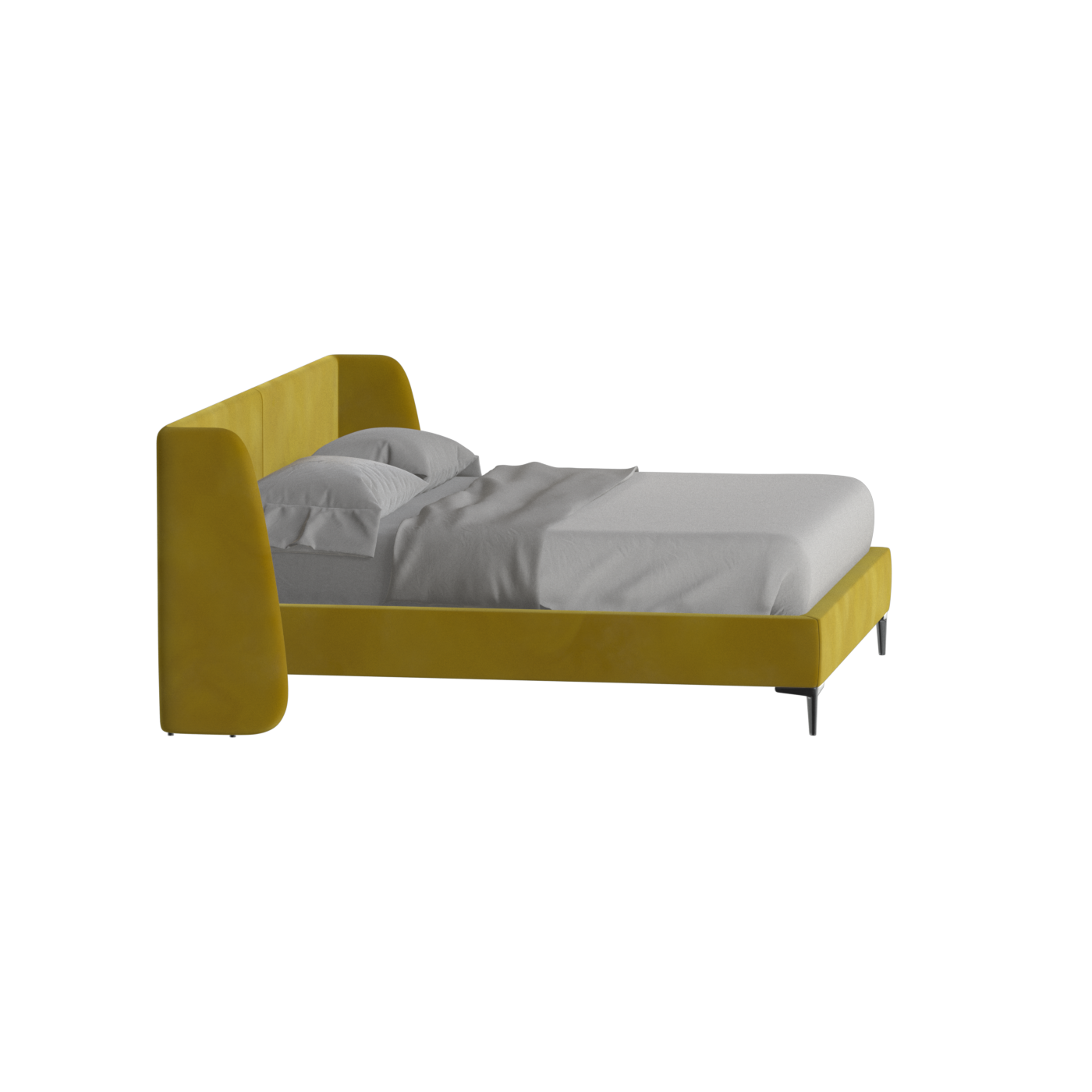 Abbey Upholstered Bed with Structured Headboard and Refined Lines