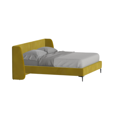 Abbey Upholstered Bed with Structured Headboard and Refined Lines