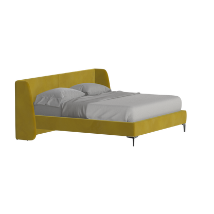 Abbey Upholstered Bed with Structured Headboard and Refined Lines