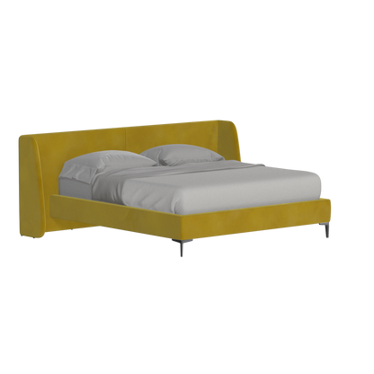Abbey Upholstered Bed with Structured Headboard and Refined Lines