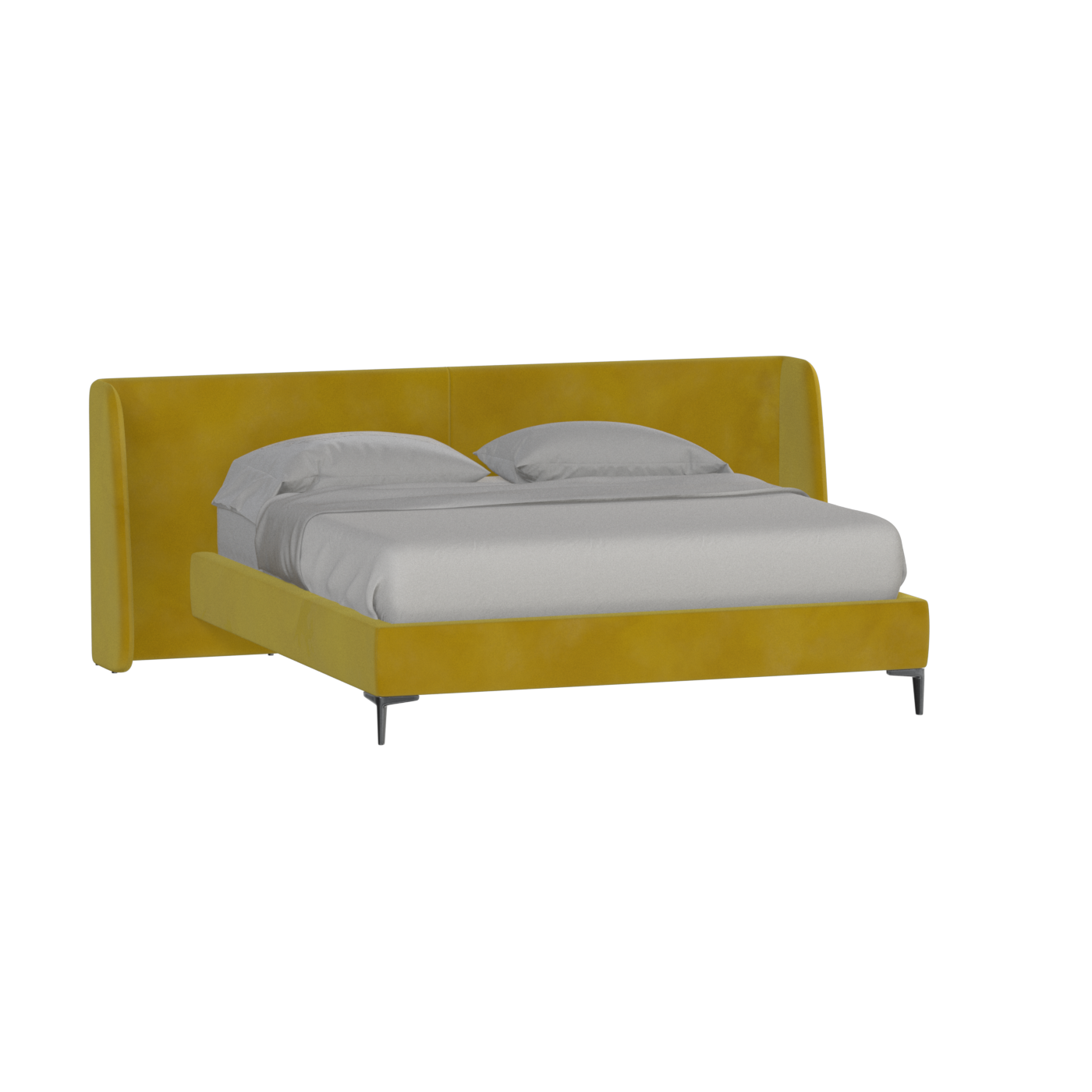 Abbey Upholstered Bed with Structured Headboard and Refined Lines