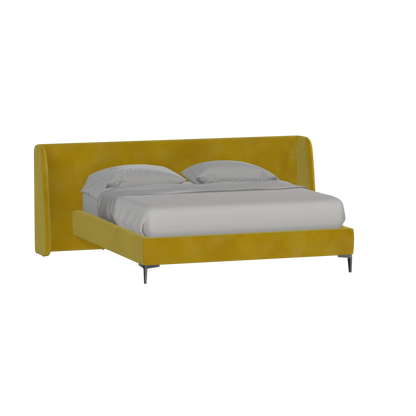 Abbey Upholstered Bed with Structured Headboard and Refined Lines