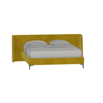 Abbey Upholstered Bed with Structured Headboard and Refined Lines
