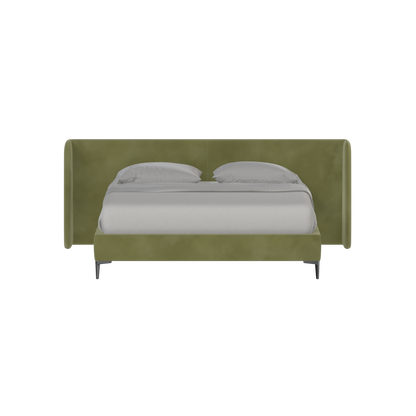 Abbey Upholstered Bed with Structured Headboard and Refined Lines