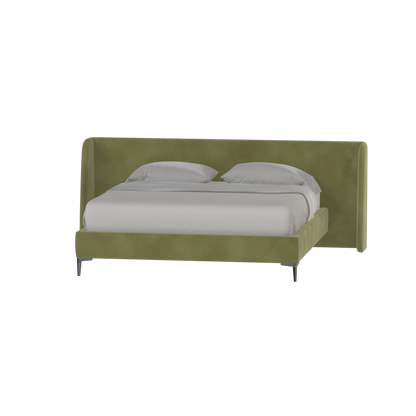 Abbey Upholstered Bed with Structured Headboard and Refined Lines