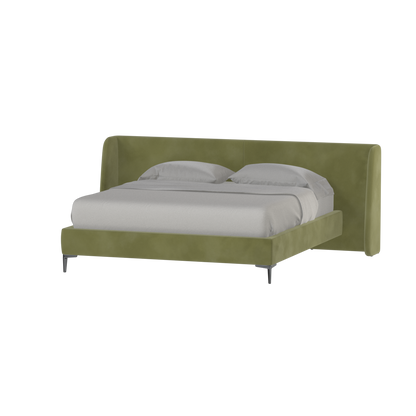Abbey Upholstered Bed with Structured Headboard and Refined Lines