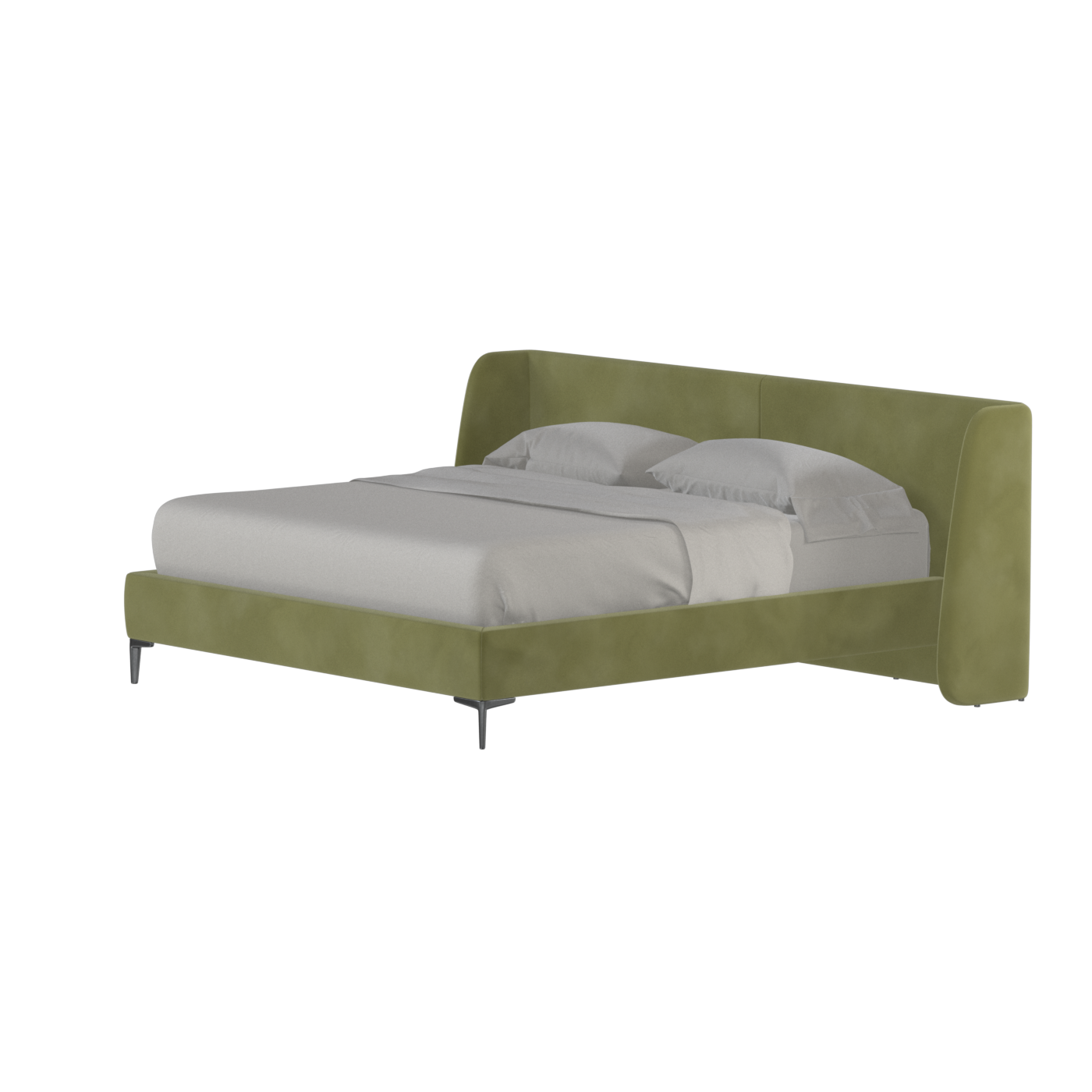 Abbey Upholstered Bed with Structured Headboard and Refined Lines