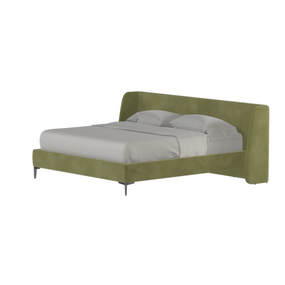 Abbey Upholstered Bed with Structured Headboard and Refined Lines