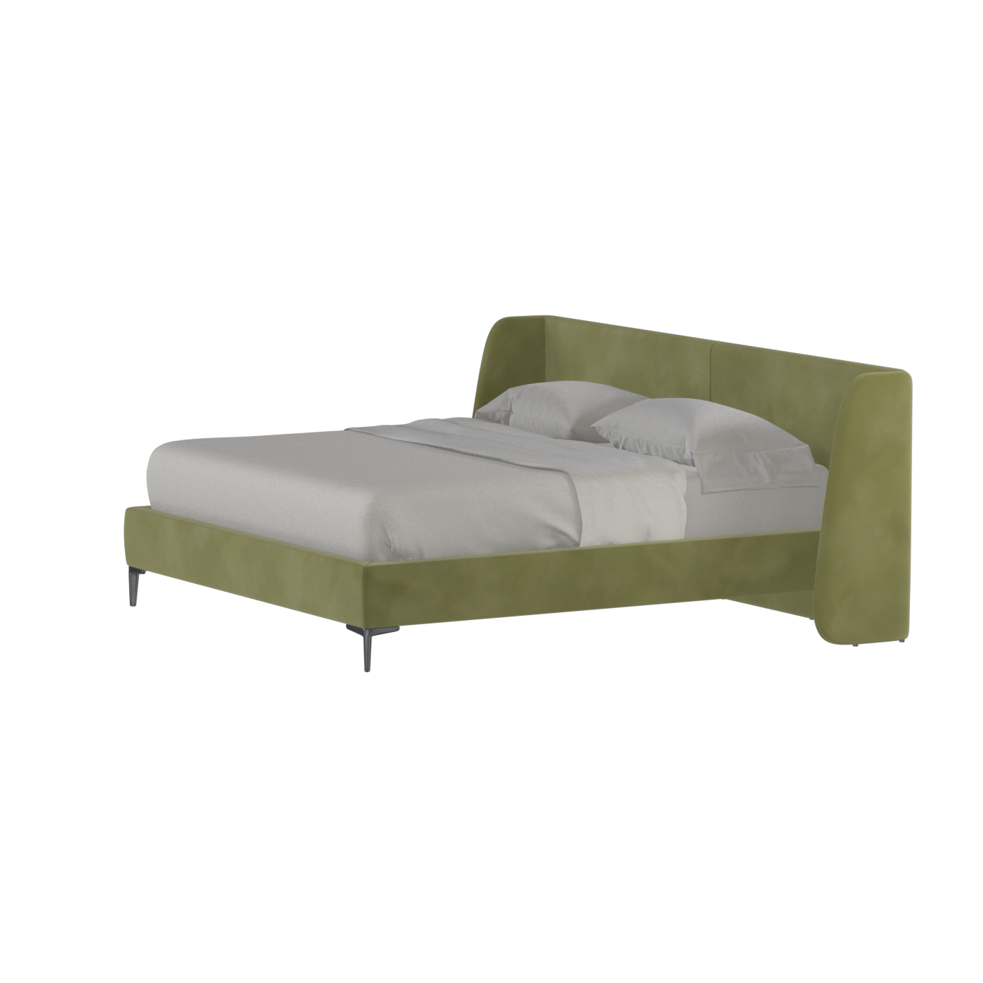 Abbey Upholstered Bed with Structured Headboard and Refined Lines