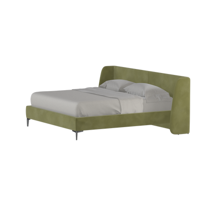 Abbey Upholstered Bed with Structured Headboard and Refined Lines