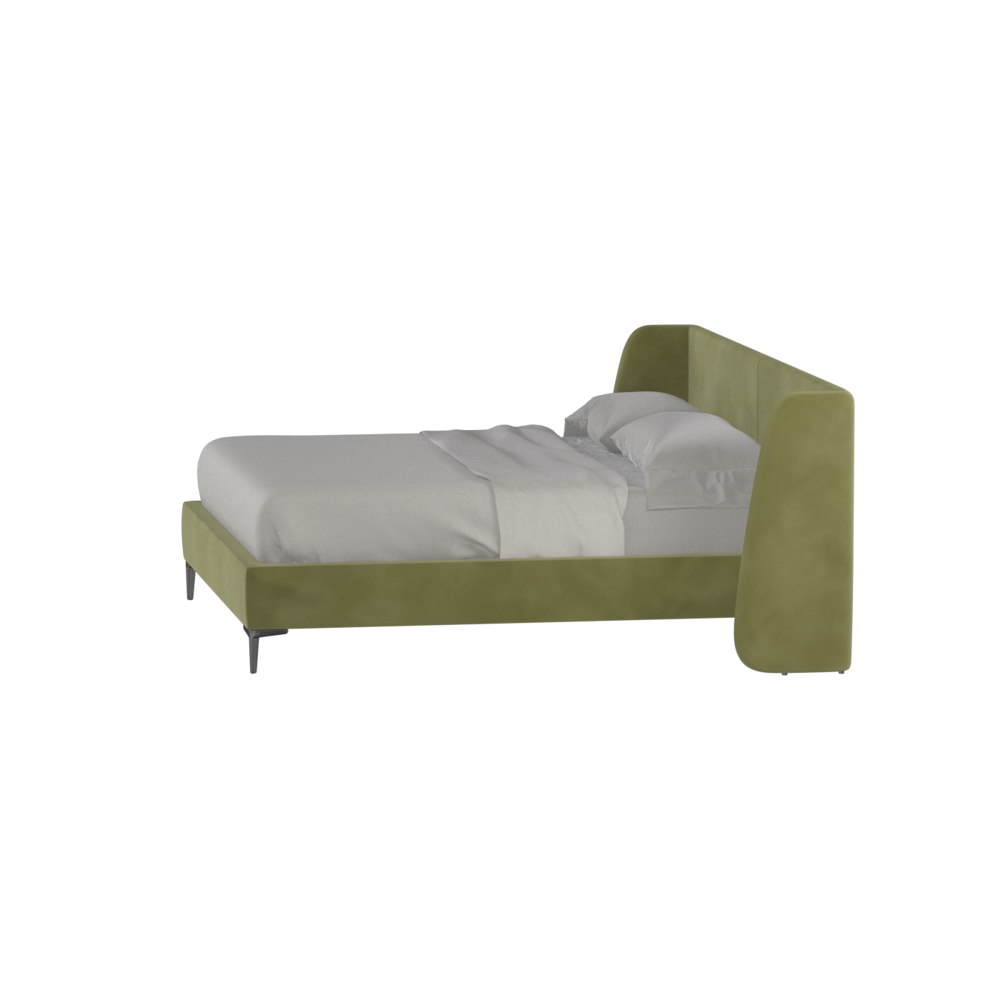 Abbey Upholstered Bed with Structured Headboard and Refined Lines