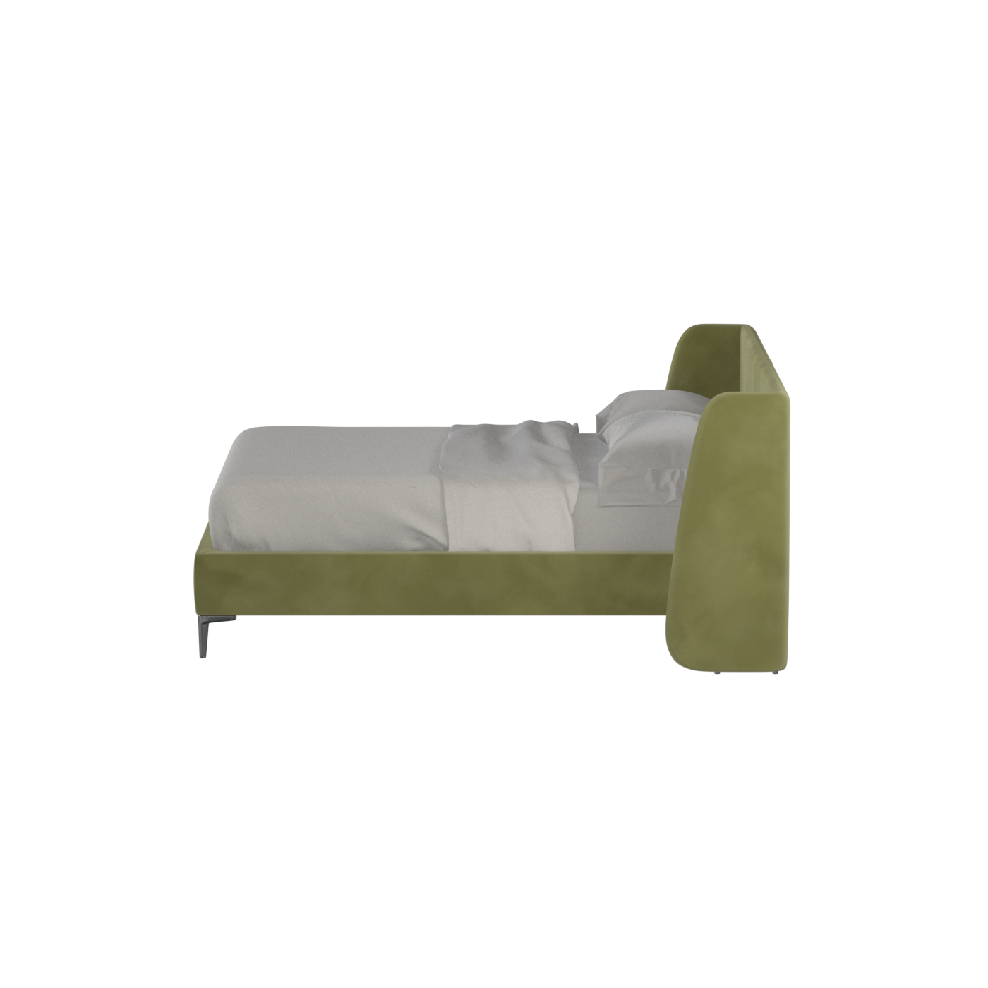 Abbey Upholstered Bed with Structured Headboard and Refined Lines