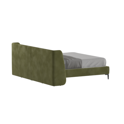 Abbey Upholstered Bed with Structured Headboard and Refined Lines