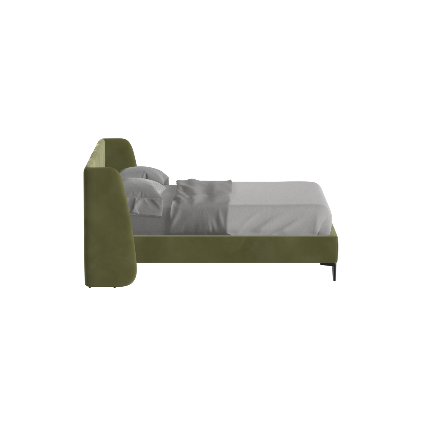 Abbey Upholstered Bed with Structured Headboard and Refined Lines