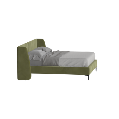 Abbey Upholstered Bed with Structured Headboard and Refined Lines