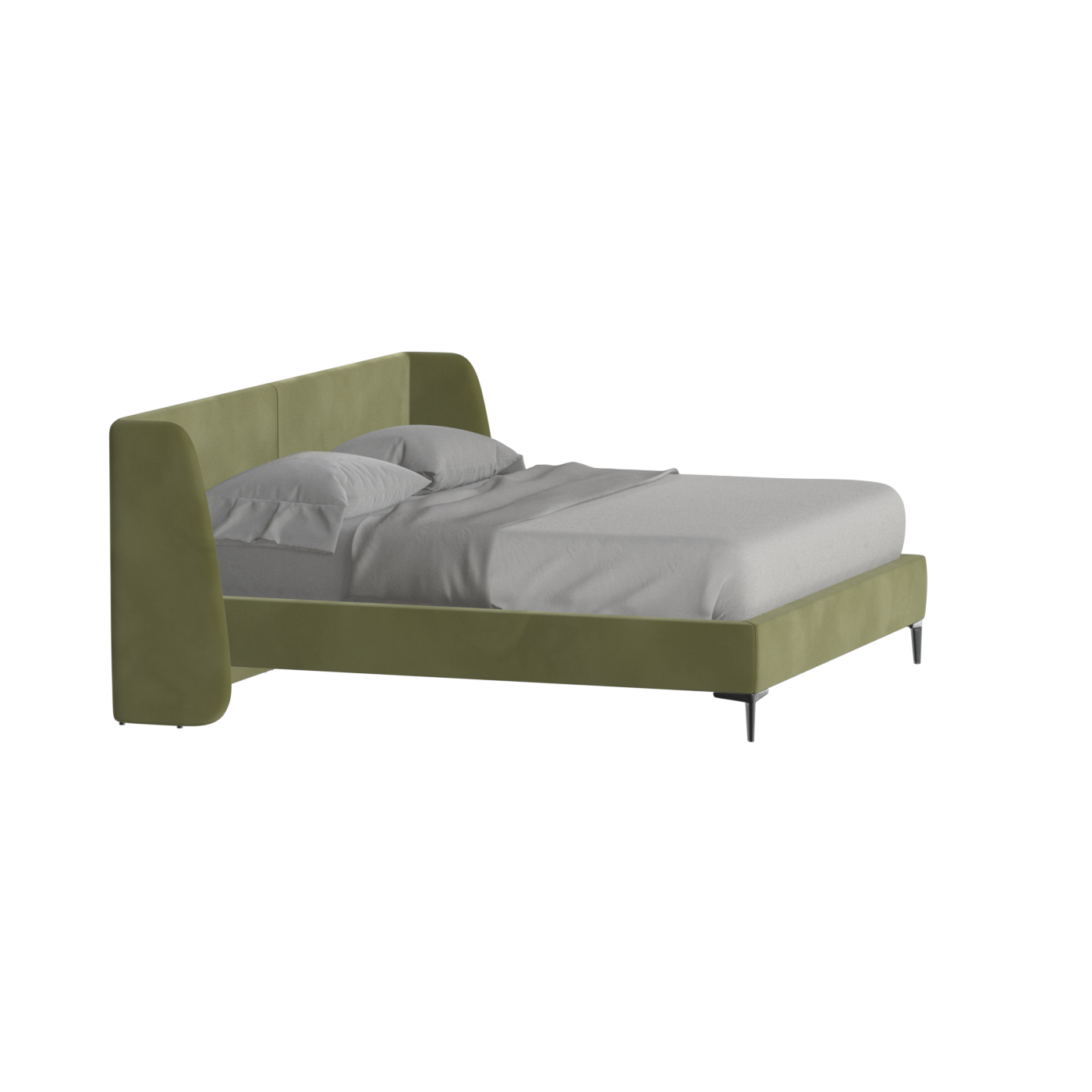 Abbey Upholstered Bed with Structured Headboard and Refined Lines