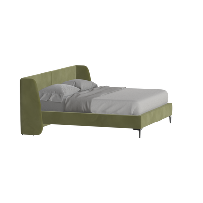Abbey Upholstered Bed with Structured Headboard and Refined Lines