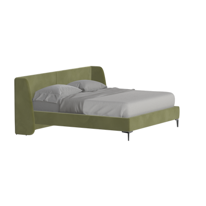 Abbey Upholstered Bed with Structured Headboard and Refined Lines
