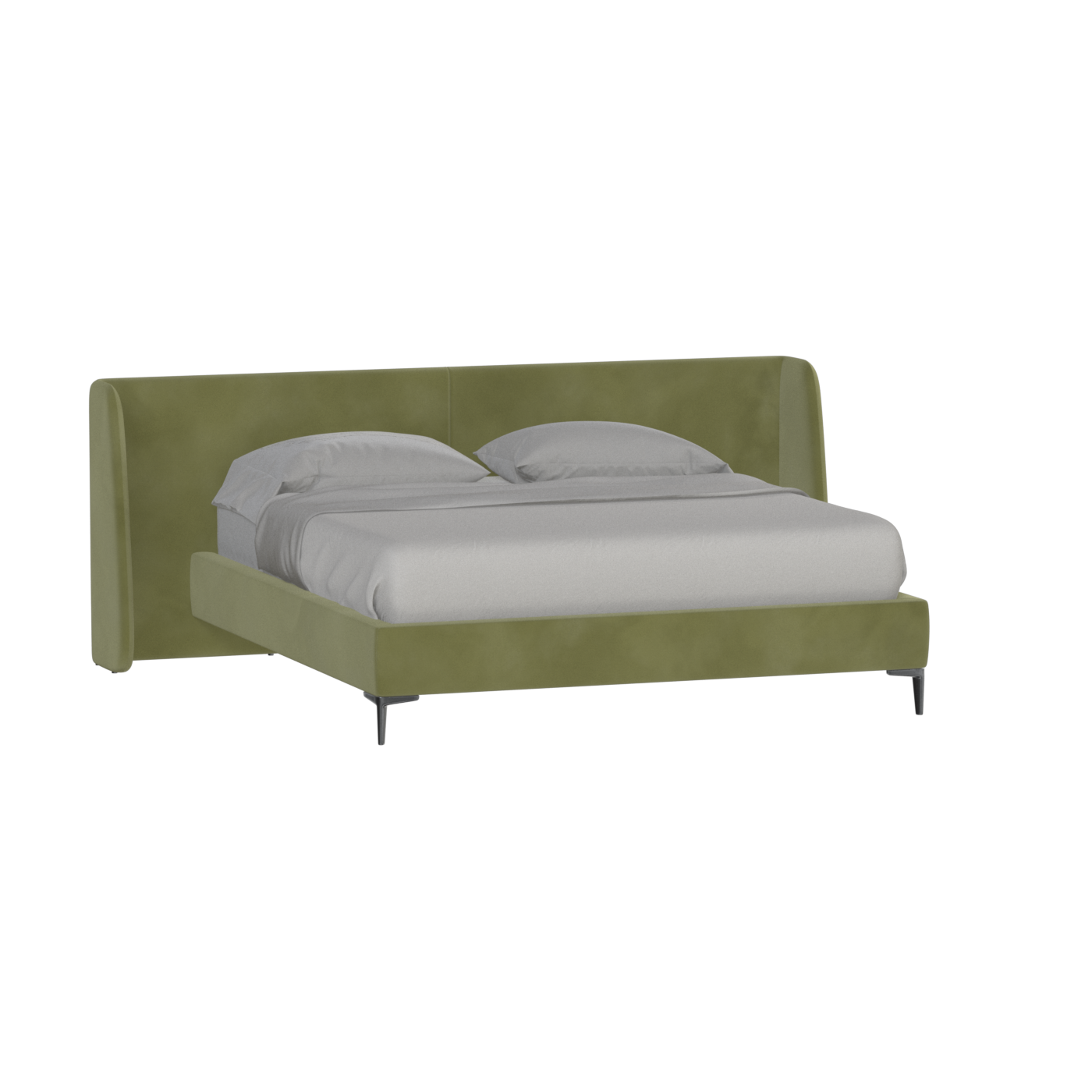 Abbey Upholstered Bed with Structured Headboard and Refined Lines