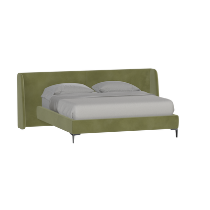 Abbey Upholstered Bed with Structured Headboard and Refined Lines
