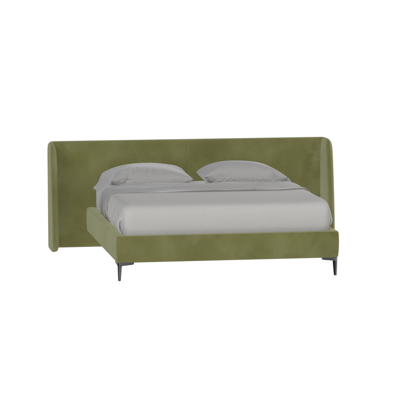 Abbey Upholstered Bed with Structured Headboard and Refined Lines