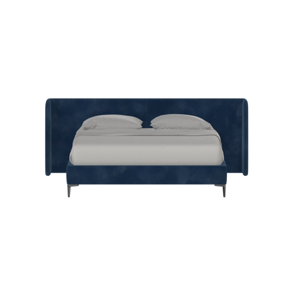 Abbey Upholstered Bed with Structured Headboard and Refined Lines
