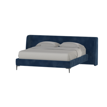 Abbey Upholstered Bed with Structured Headboard and Refined Lines