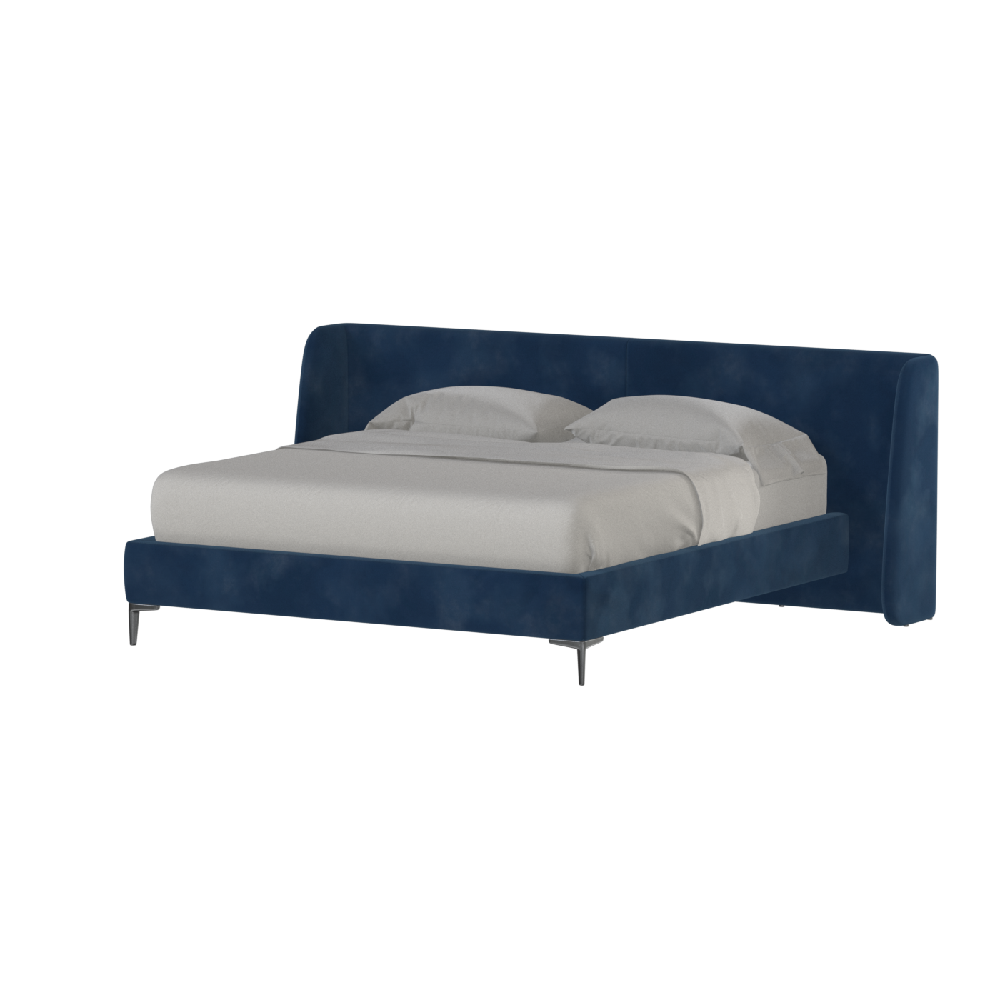 Abbey Upholstered Bed with Structured Headboard and Refined Lines