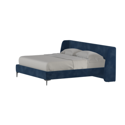 Abbey Upholstered Bed with Structured Headboard and Refined Lines