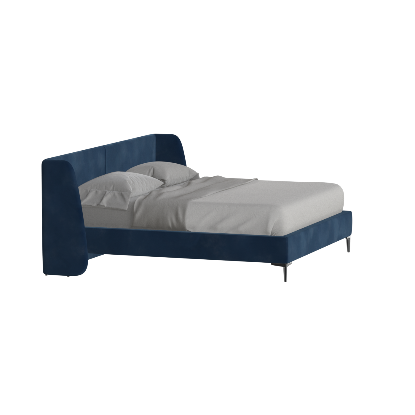 Abbey Upholstered Bed with Structured Headboard and Refined Lines