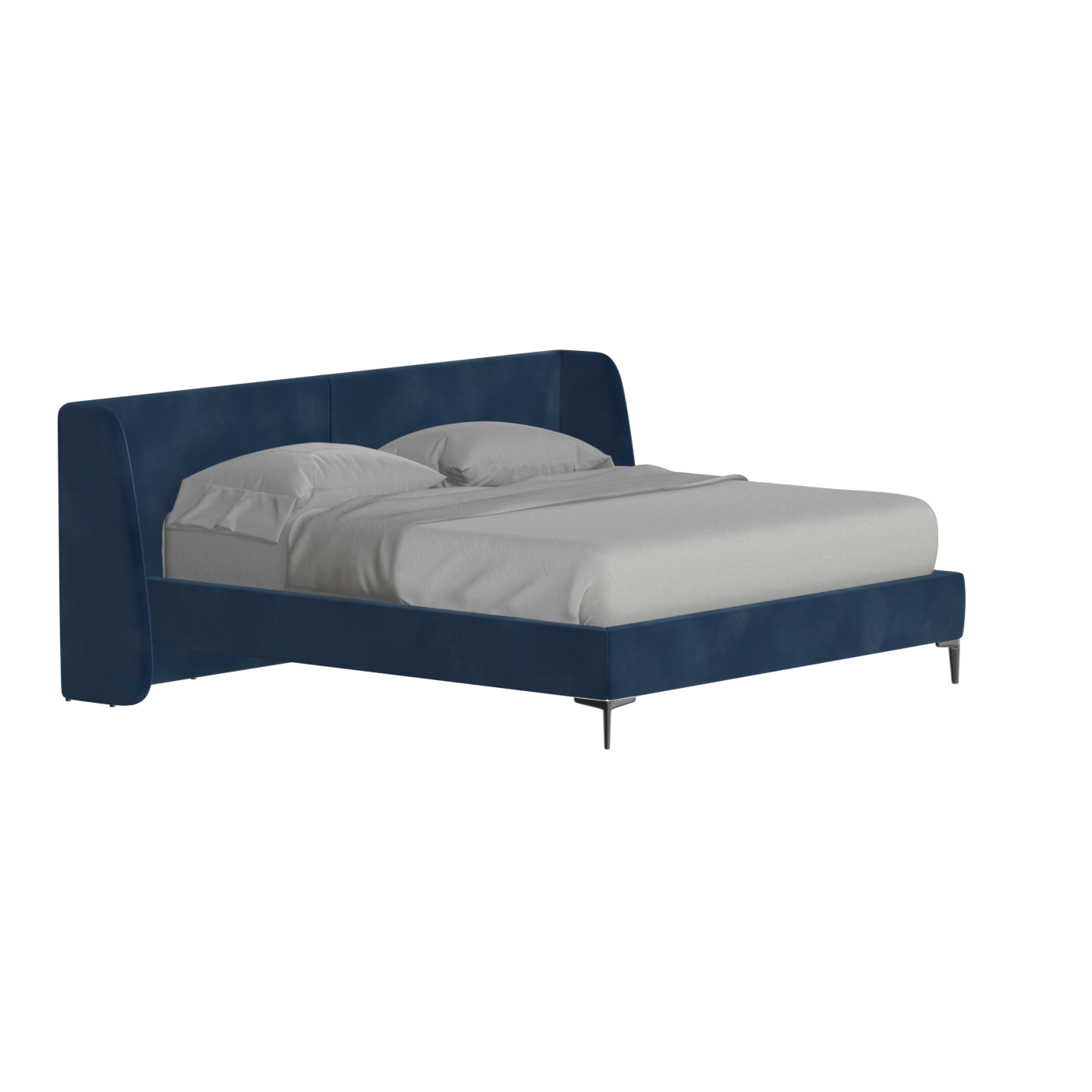 Abbey Upholstered Bed with Structured Headboard and Refined Lines