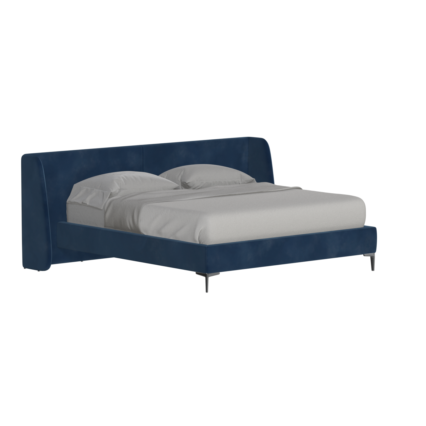 Abbey Upholstered Bed with Structured Headboard and Refined Lines