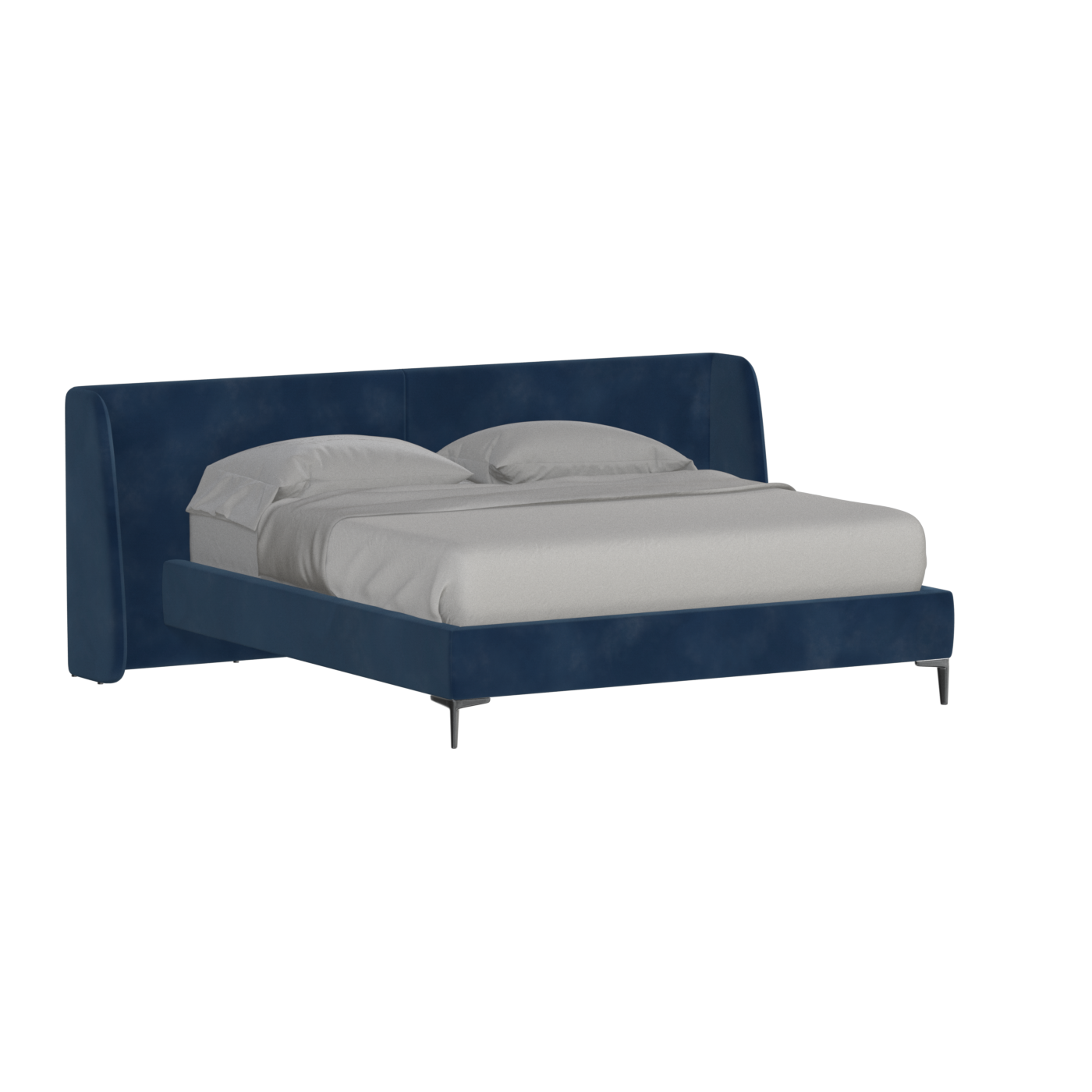 Abbey Upholstered Bed with Structured Headboard and Refined Lines