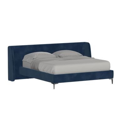 Abbey Upholstered Bed with Structured Headboard and Refined Lines
