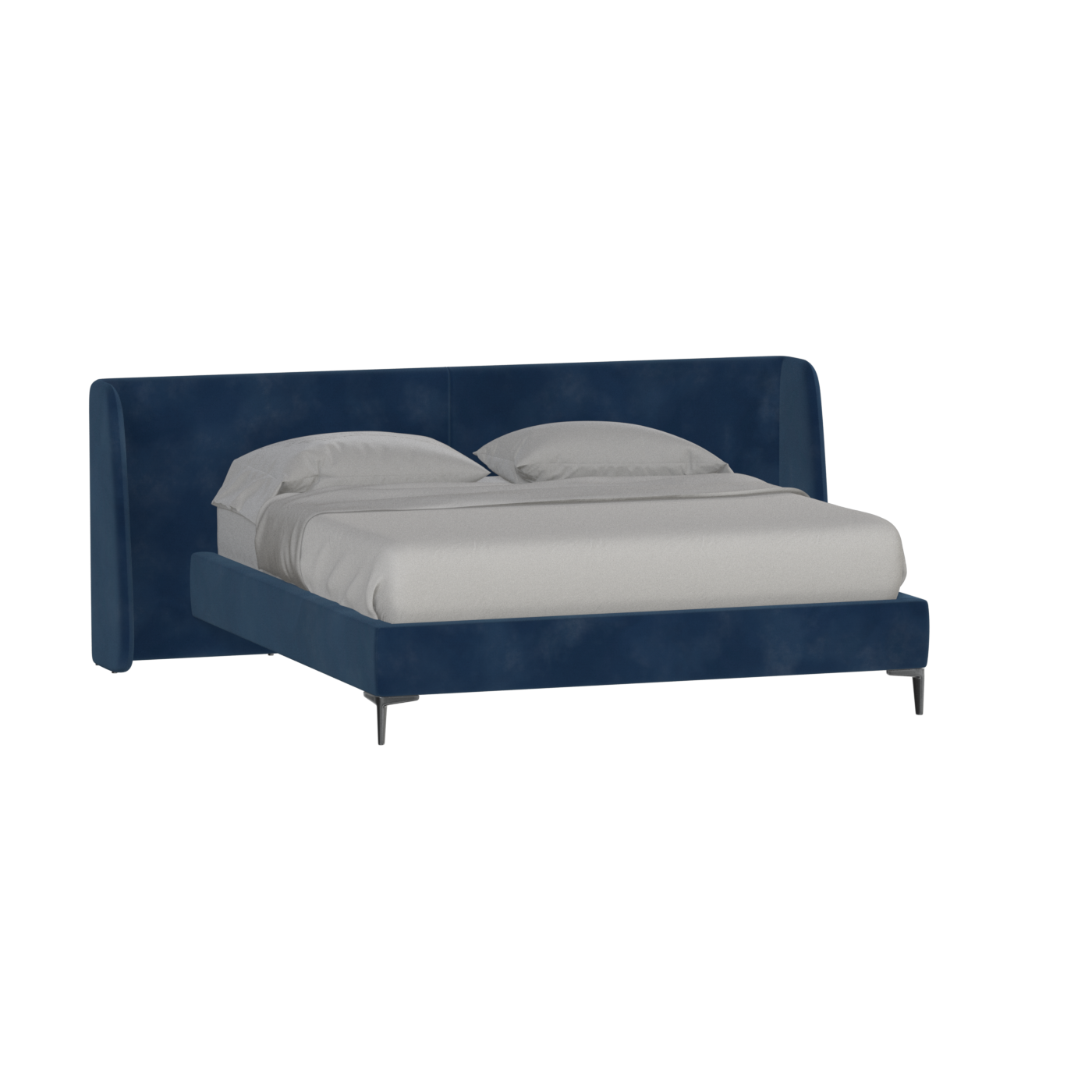 Abbey Upholstered Bed with Structured Headboard and Refined Lines