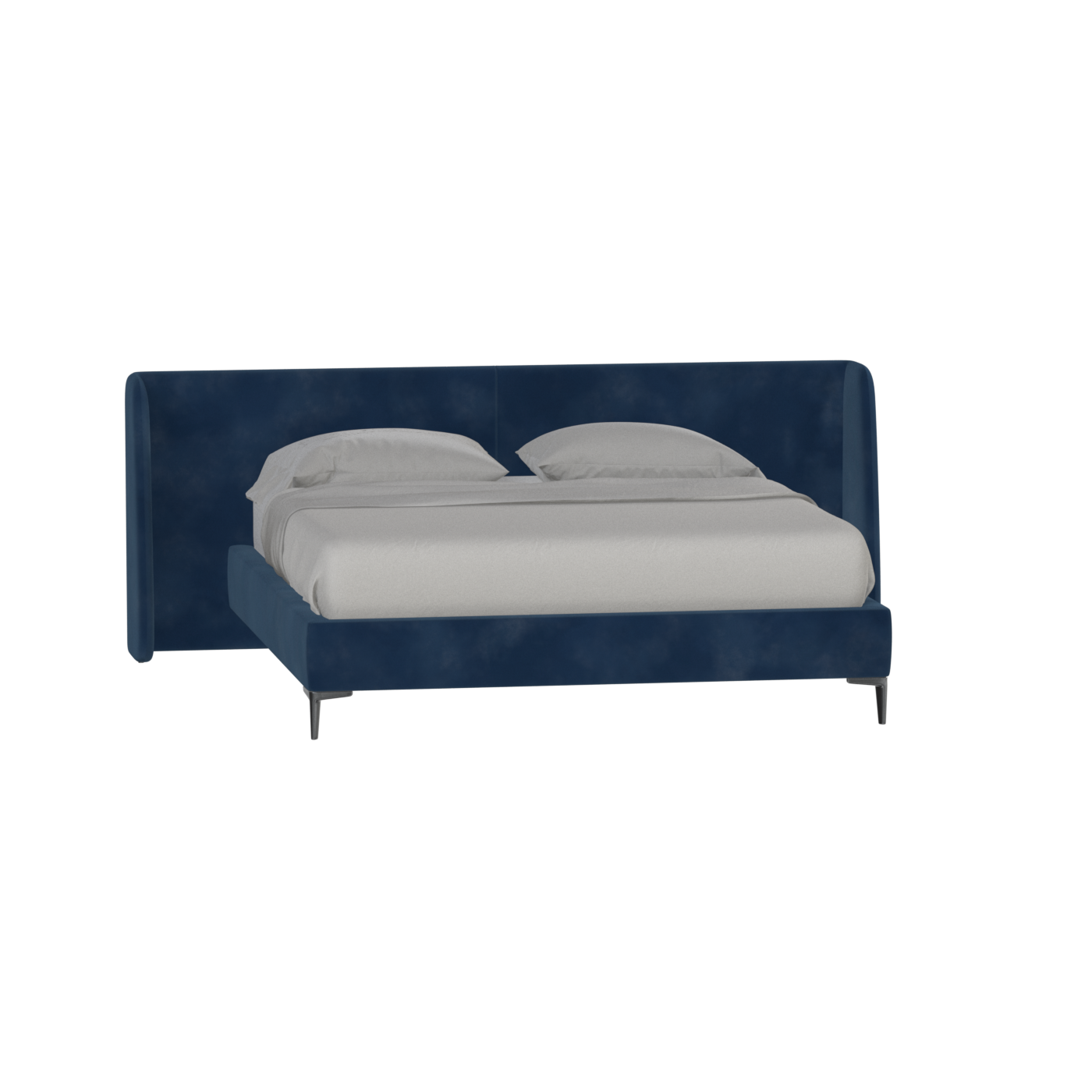 Abbey Upholstered Bed with Structured Headboard and Refined Lines