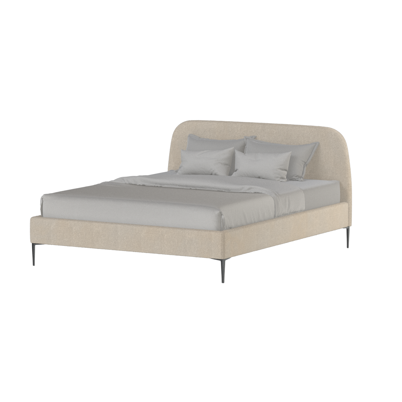 Anna Upholstered Bed with Vertical Headboard Detailing