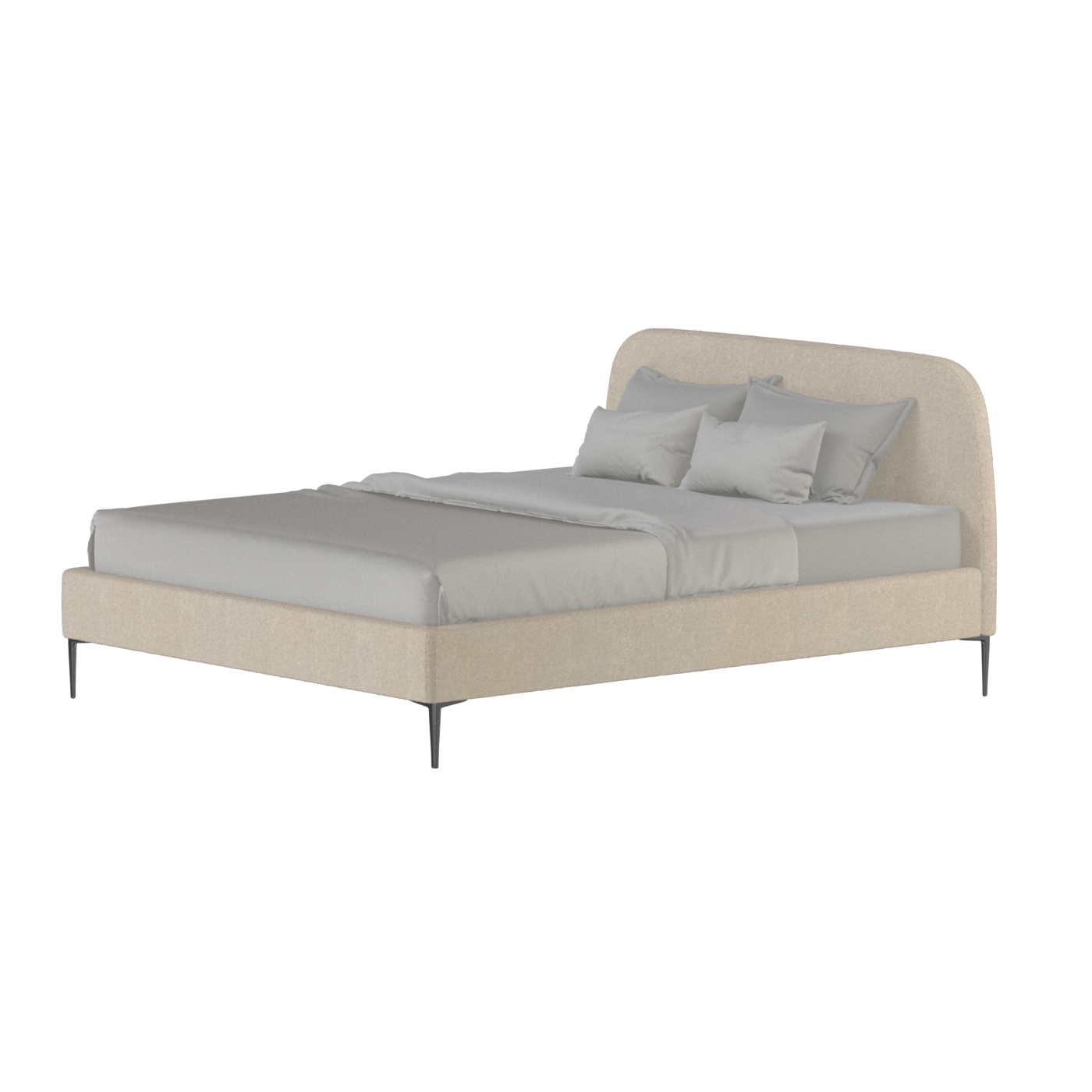 Anna Upholstered Bed with Vertical Headboard Detailing