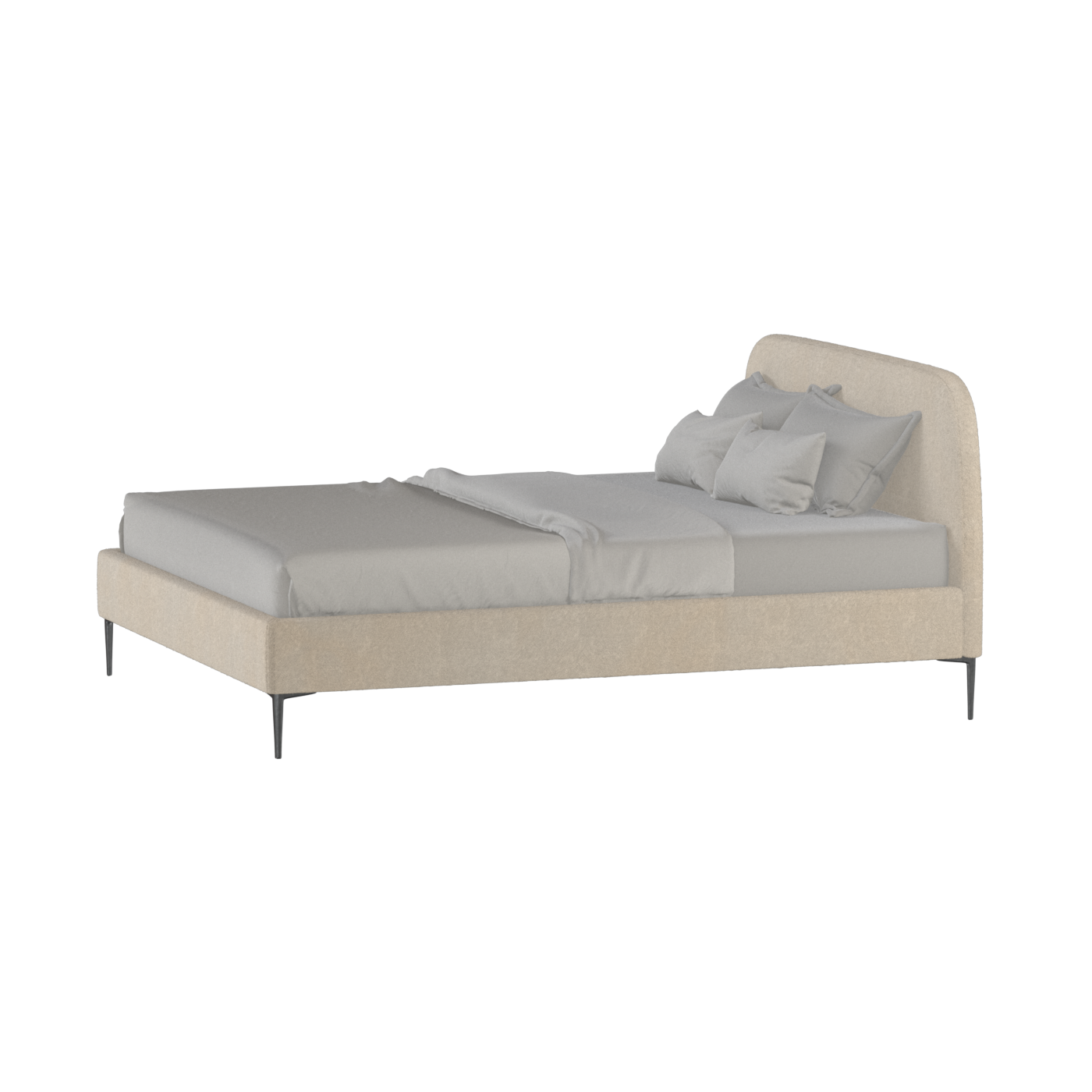 Anna Upholstered Bed with Vertical Headboard Detailing